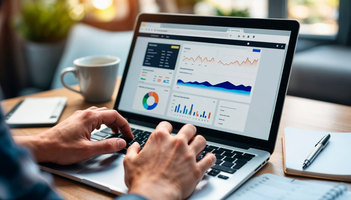 Analytics dashboard showing website performance